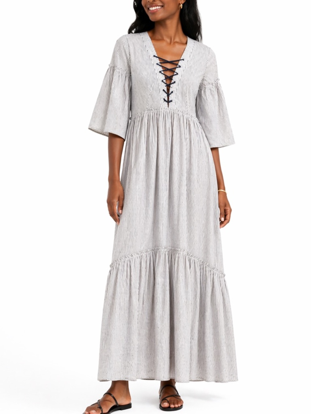 La‎ Ligne La Boheme Lace-Up Midi Maxi Dress